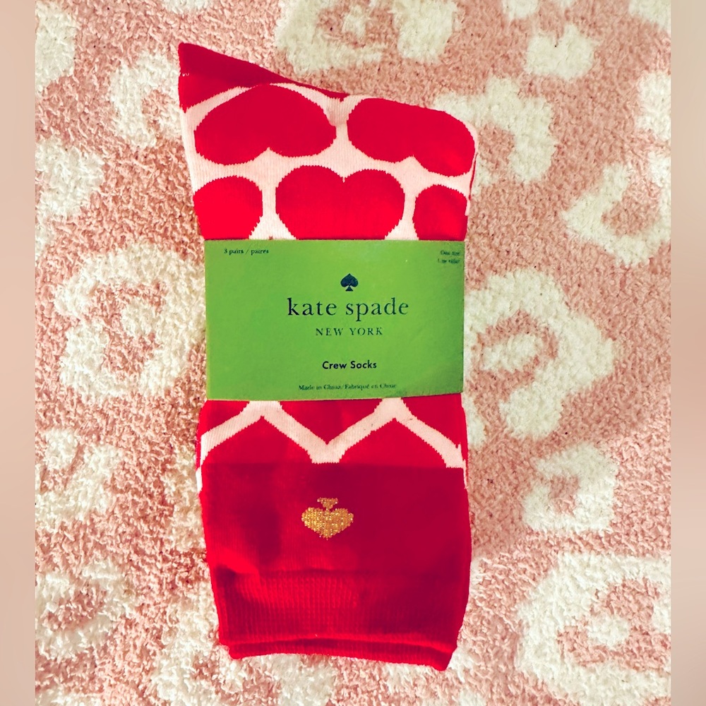 NWT 3-Pack Kate Spade Valentines socks